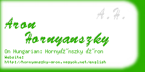 aron hornyanszky business card